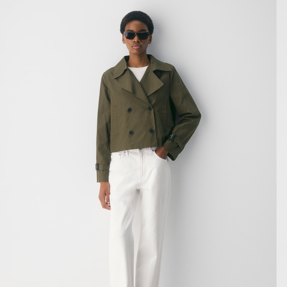 Aritzia - The Esquire Trench Coat - City Twill Olive / Size Small